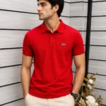 L-COSTE Premium Red Polo T-Shirt – Stylish Men’s Casual