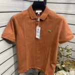 L-coste Premium Brown Cotton Stretch T-Shirt