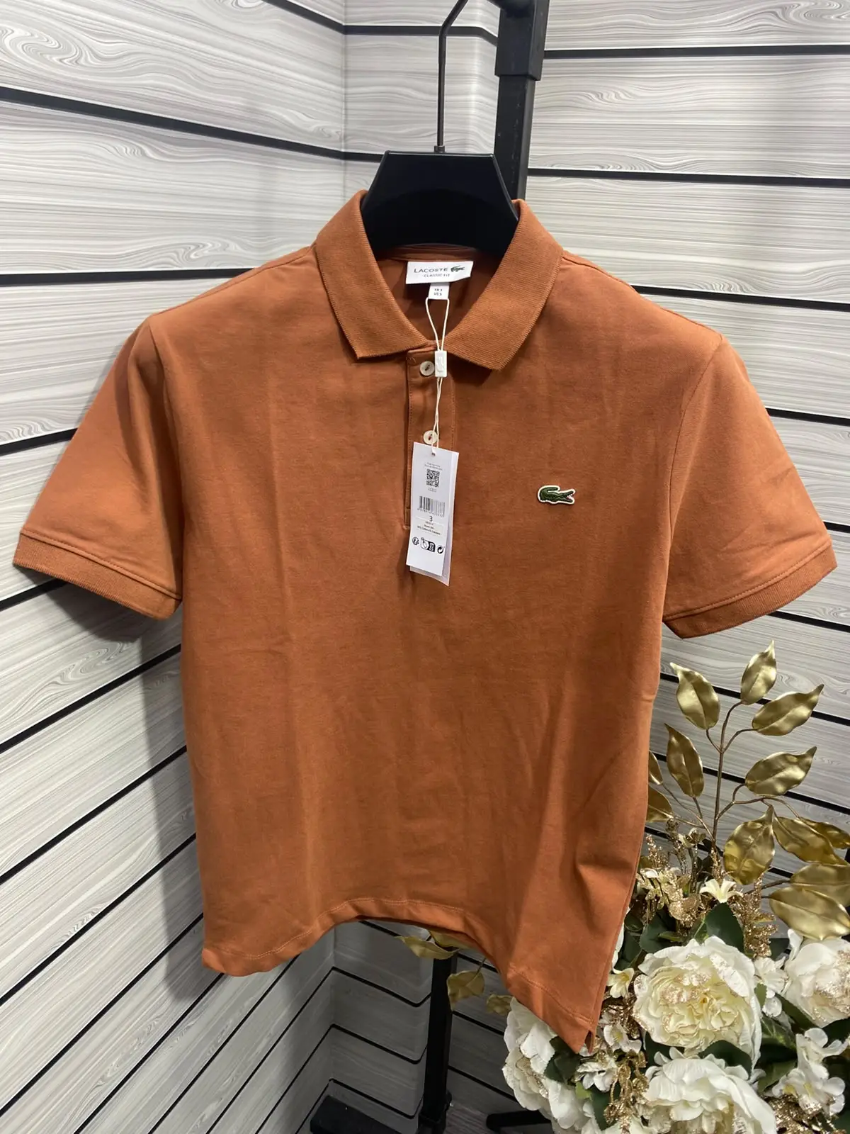 1787664028_QB1dYf (1) L-coste Premium Brown Cotton Stretch T-Shirt - Image 1