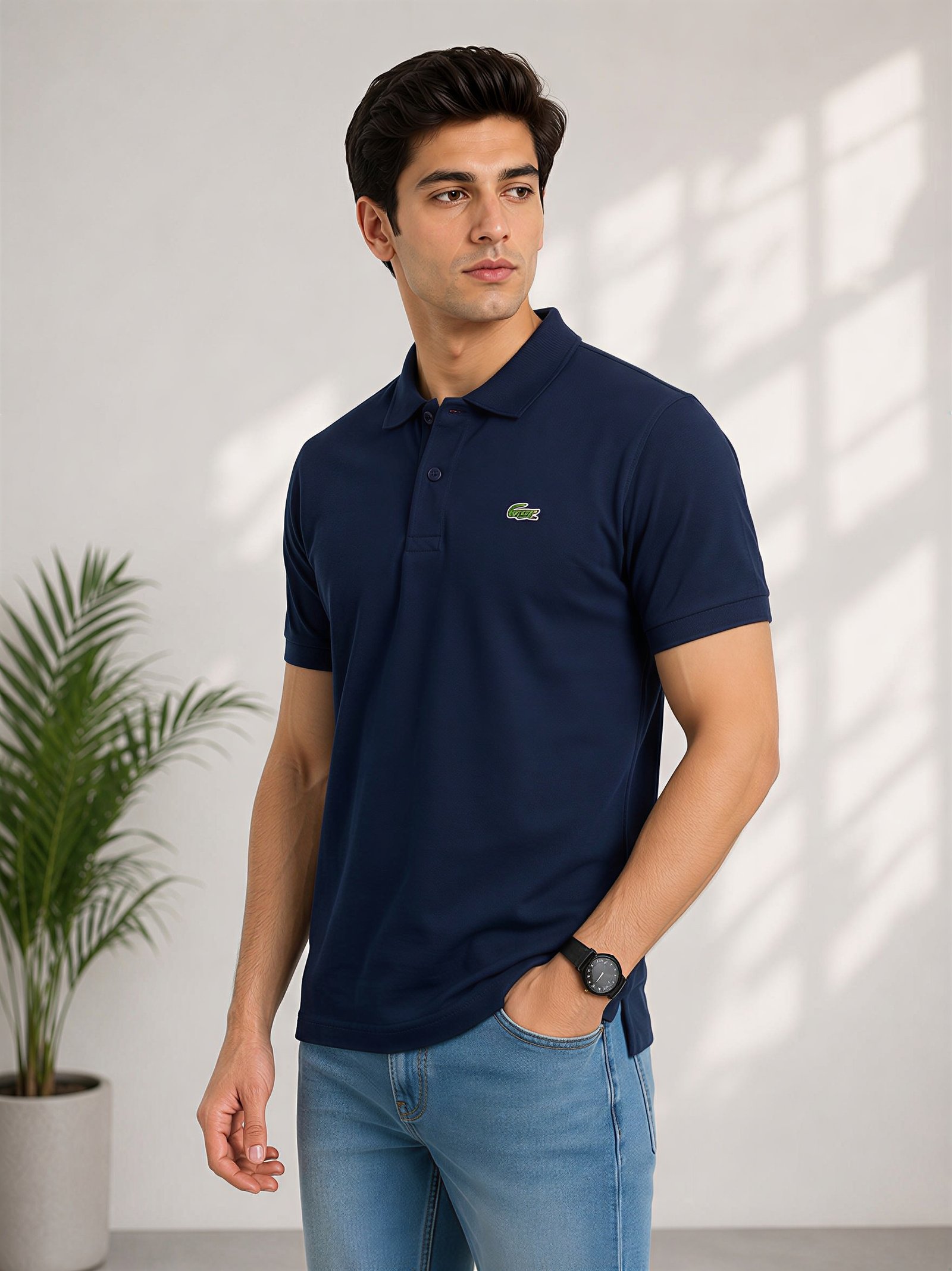 generated_1788251007 L-COSTE Premium T3@l Blue Polo T-Shirt – Classy Men’s Wear 👕💙 - Image 1